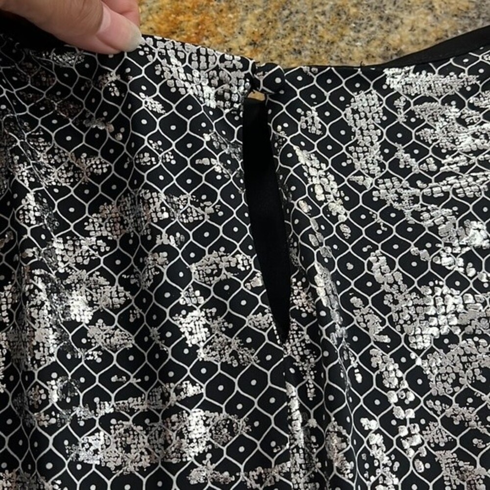 Hailey Logan by Adrianna Papell mini shift cocktail dress black metallic XS - Picture 14 of 14
